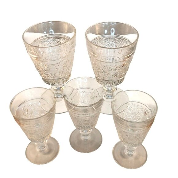 One Vintage Duncan Miller Sandwich Glass Water Goblets  8oz.  Pattern 41 - Picture 4 of 11